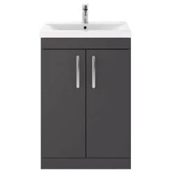 Brooklyn Gloss Grey Bathroom Suite + B-Shaped Bath 12 Brooklyn Gloss Grey Bathroom Suite + B-Shaped Bath -Cloakroom Suites Shop BGGBS d4 460