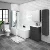 Brooklyn Gloss Grey L Shaped Bath Suite (with Vanity + Tall Cabinet) 1 Brooklyn Gloss Grey L Shaped Bath Suite (with Vanity + Tall Cabinet) -Cloakroom Suites Shop BGGVT p