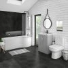 Brooklyn Grey Mist Bathroom Suite + B-Shaped Bath 1 Brooklyn Grey Mist Bathroom Suite + B-Shaped Bath -Cloakroom Suites Shop BGMBS p