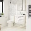 Brooklyn Gloss White Cloakroom Suite (Wall Hung Vanity + Toilet) -Cloakroom Suites Shop BGWCS p