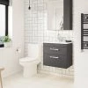 Brooklyn Gloss Grey Cloakroom Suite (Wall Hung Vanity + Close Coupled Toilet) 1 Brooklyn Gloss Grey Cloakroom Suite (Wall Hung Vanity + Close Coupled Toilet) -Cloakroom Suites Shop BGYW5CS p