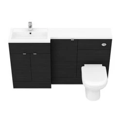 Brooklyn Black 1500mm Combination Furniture Pack 10 Brooklyn Black 1500mm Combination Furniture Pack -Cloakroom Suites Shop BK1500BLK D2 460