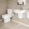 Brooklyn 4-Piece Modern Bathroom Suite (with Semi Pedestal) 1 Brooklyn 4-Piece Modern Bathroom Suite (with Semi Pedestal) -Cloakroom Suites Shop BR4SP np1