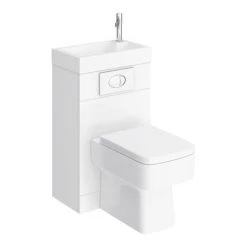 Brooklyn White Gloss Combined Two-In-One Wash Basin, Toilet & Flush Plate (500mm wide x 300mm) 10 Brooklyn White Gloss Combined Two-In-One Wash Basin, Toilet & Flush Plate (500mm wide x 300mm) -Cloakroom Suites Shop BRKCOMBWC d3 460