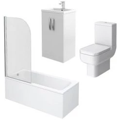 Brooklyn White Gloss Small Bathroom Suite -Cloakroom Suites Shop BRWHT detail2 460