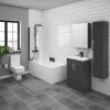 Brooklyn Gloss Grey Bathroom Suite with Tall Cabinet 2 Brooklyn Gloss Grey Bathroom Suite with Tall Cabinet -Cloakroom Suites Shop BTCGRY np