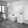 Brooklyn Gloss White Bathroom Suite with Tall Cabinet 2 Brooklyn Gloss White Bathroom Suite with Tall Cabinet -Cloakroom Suites Shop BTCWHT p