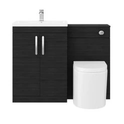 Brooklyn Black Modern Sink Vanity Unit + Toilet Package 13 Brooklyn Black Modern Sink Vanity Unit + Toilet Package -Cloakroom Suites Shop BWCBLK n d5a 460