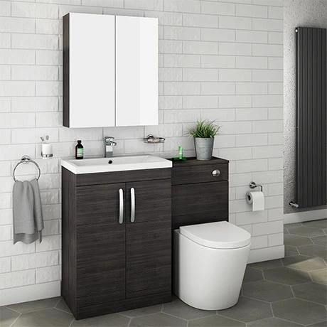 Brooklyn Black Modern Sink Vanity Unit + Toilet Package 3 Brooklyn Black Modern Sink Vanity Unit + Toilet Package