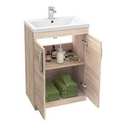 Brooklyn Natural Oak Modern Sink Vanity Unit + Toilet Package 11 Brooklyn Natural Oak Modern Sink Vanity Unit + Toilet Package -Cloakroom Suites Shop BWCN ND4A 460