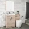 Brooklyn Natural Oak Modern Sink Vanity Unit + Toilet Package -Cloakroom Suites Shop BWCN prod
