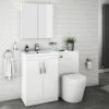 Brooklyn White Gloss Modern Sink Vanity Unit + Toilet Package 1 Brooklyn White Gloss Modern Sink Vanity Unit + Toilet Package -Cloakroom Suites Shop BWCWHT prod