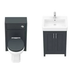 Chatsworth Traditional Graphite Sink Vanity Unit + Toilet Package 12 Chatsworth Traditional Graphite Sink Vanity Unit + Toilet Package -Cloakroom Suites Shop C560WCBLK n d5 460
