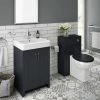 Chatsworth Traditional Graphite Sink Vanity Unit + Toilet Package -Cloakroom Suites Shop C560WCBLK prod