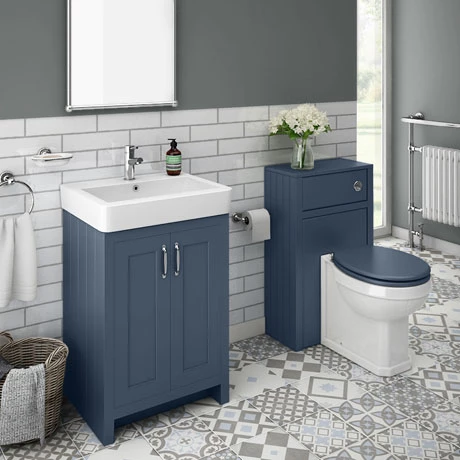 Chatsworth Traditional Blue Sink Vanity Unit + Toilet Package 3 Chatsworth Traditional Blue Sink Vanity Unit + Toilet Package