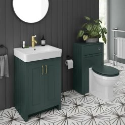 Cloakroom Suites Shop 20 Chatsworth Traditional Green Sink Vanity Unit + Toilet Package