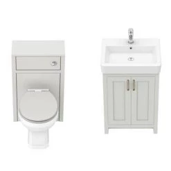 Chatsworth Traditional Grey Sink Vanity Unit + Toilet Package -Cloakroom Suites Shop C560WCGRY n d1 460