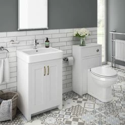 Chatsworth Traditional White Sink Vanity Unit + Toilet Package