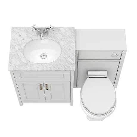 Chatsworth White Marble Traditional Grey Vanity Unit + Toilet Package 7 Chatsworth White Marble Traditional Grey Vanity Unit + Toilet Package - Image 5