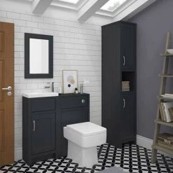 Chatsworth Traditional Cloakroom Vanity Unit Suite - Graphite 10 Chatsworth Traditional Cloakroom Vanity Unit Suite - Graphite -Cloakroom Suites Shop C900BLK n d2 460