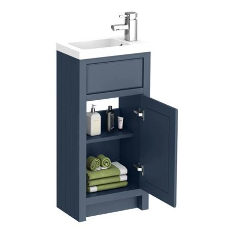 Chatsworth Traditional Cloakroom Vanity Unit Suite - Blue 4 Chatsworth Traditional Cloakroom Vanity Unit Suite - Blue - Image 2