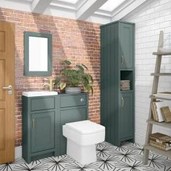 Chatsworth Traditional Cloakroom Vanity Unit Suite - Green -Cloakroom Suites Shop C900GRN n d1 460