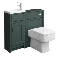 Chatsworth Traditional Cloakroom Vanity Unit Suite - Green