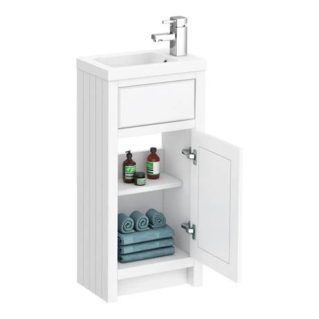 Chatsworth Traditional Cloakroom Vanity Unit Suite - White 4 Chatsworth Traditional Cloakroom Vanity Unit Suite - White - Image 2