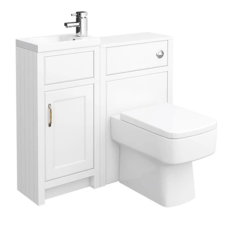 Chatsworth Traditional Cloakroom Vanity Unit Suite - White 3 Chatsworth Traditional Cloakroom Vanity Unit Suite - White