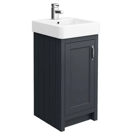 Chatsworth Traditional Graphite Cloakroom Suite (Vanity Unit + Close Coupled Toilet) 4 Chatsworth Traditional Graphite Cloakroom Suite (Vanity Unit + Close Coupled Toilet) - Image 2