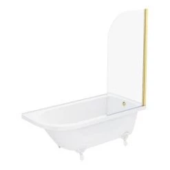 Chatsworth White Traditional Shower Bath Suite - 1700mm with Brushed Brass Screen + White Leg Set 10 Chatsworth White Traditional Shower Bath Suite - 1700mm with Brushed Brass Screen + White Leg Set -Cloakroom Suites Shop CHTWS17 d2 460