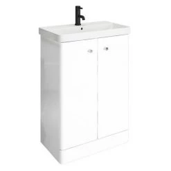 Cruze 600 Curved Floorstanding Vanity Unit + Close Coupled Toilet -Cloakroom Suites Shop CRZ6FSCC d2 460