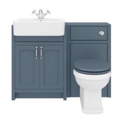 Chatsworth Traditional Blue Semi-Recessed Vanity Unit + Toilet Package 11 Chatsworth Traditional Blue Semi-Recessed Vanity Unit + Toilet Package -Cloakroom Suites Shop CSR600WCBLU d5 460