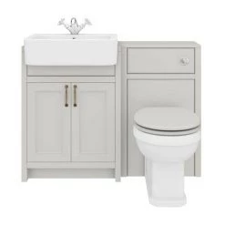 Chatsworth Traditional Grey Semi-Recessed Vanity Unit + Toilet Package 12 Chatsworth Traditional Grey Semi-Recessed Vanity Unit + Toilet Package -Cloakroom Suites Shop CSR600WCGRY D6 460
