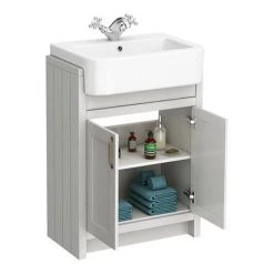 Chatsworth Traditional Grey Semi-Recessed Vanity Unit + Toilet Package 11 Chatsworth Traditional Grey Semi-Recessed Vanity Unit + Toilet Package -Cloakroom Suites Shop CSR600WCGRY d4 460