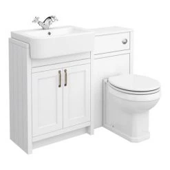 Chatsworth Traditional White Semi-Recessed Vanity Unit + Toilet Package 11 Chatsworth Traditional White Semi-Recessed Vanity Unit + Toilet Package -Cloakroom Suites Shop CSR600WCWHT d4 460