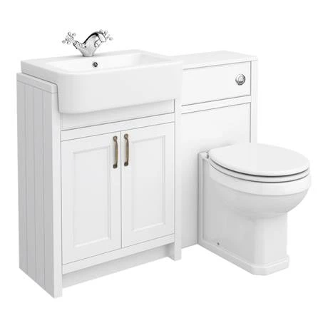 Chatsworth Traditional White Semi-Recessed Vanity Unit + Toilet Package 6 Chatsworth Traditional White Semi-Recessed Vanity Unit + Toilet Package - Image 4