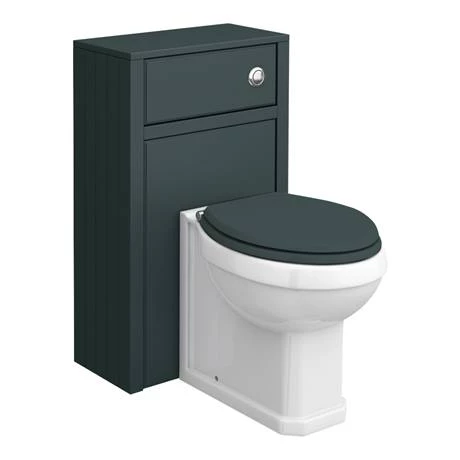 Chatsworth Traditional Green Semi-Recessed Vanity Unit w. Matt Black Handles + Toilet Package 5 Chatsworth Traditional Green Semi-Recessed Vanity Unit w. Matt Black Handles + Toilet Package - Image 3