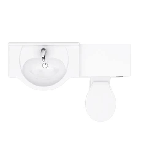 Cove 1150mm Vanity Unit Cloakroom Suite (Gloss White - Depth 300mm) 8 Cove 1150mm Vanity Unit Cloakroom Suite (Gloss White - Depth 300mm) - Image 6