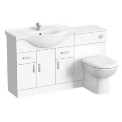 Cove 1320mm Vanity Unit Suite + Tap (High Gloss White - Depth 330mm) 10 Cove 1320mm Vanity Unit Suite + Tap (High Gloss White - Depth 330mm) -Cloakroom Suites Shop CV1320BST d5 460