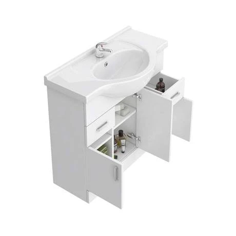 Cove 1320mm Vanity Unit Suite + Tap (High Gloss White - Depth 330mm) 6 Cove 1320mm Vanity Unit Suite + Tap (High Gloss White - Depth 330mm) - Image 4