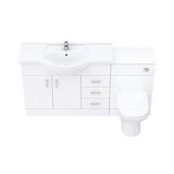 Cove 1520mm Vanity Unit Bathroom Suite (High Gloss White - Depth 330mm) 11 Cove 1520mm Vanity Unit Bathroom Suite (High Gloss White - Depth 330mm) -Cloakroom Suites Shop CV1520BS D3 460 1