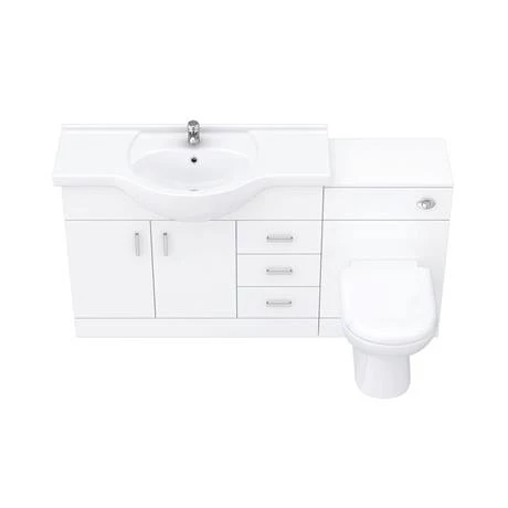 Cove 1520mm Vanity Unit Bathroom Suite (High Gloss White - Depth 330mm) 6 Cove 1520mm Vanity Unit Bathroom Suite (High Gloss White - Depth 330mm) - Image 4