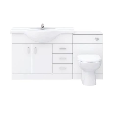 Cove 1520mm Vanity Unit Bathroom Suite (High Gloss White - Depth 330mm) 7 Cove 1520mm Vanity Unit Bathroom Suite (High Gloss White - Depth 330mm) - Image 5