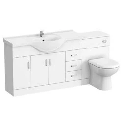 Cove 1700mm Vanity Unit Suite + Tap (High Gloss White - Depth 330mm) 11 Cove 1700mm Vanity Unit Suite + Tap (High Gloss White - Depth 330mm) -Cloakroom Suites Shop CV1700BST d1 460