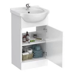 Cove 950mm Cloakroom Vanity Unit Suite + Basin Mixer (Gloss White - Depth 300mm) 9 Cove 950mm Cloakroom Vanity Unit Suite + Basin Mixer (Gloss White - Depth 300mm) -Cloakroom Suites Shop CV450WCDTY305 detail3 460