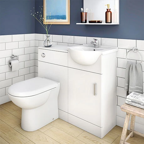 Cove 950mm Cloakroom Vanity Unit Suite + Basin Mixer (Gloss White - Depth 300mm) 2 Cove 950mm Cloakroom Vanity Unit Suite + Basin Mixer (Gloss White - Depth 300mm)