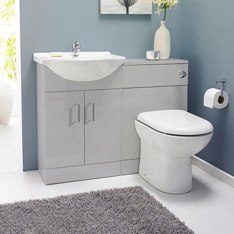 Cove 1050mm Light Grey Vanity Unit Cloakroom Suite 3 Cove 1050mm Light Grey Vanity Unit Cloakroom Suite