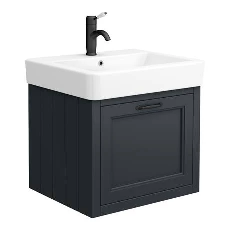 Chatsworth Wall Hung Graphite Vanity with Matt Black Handle & Low Level Toilet 4 Chatsworth Wall Hung Graphite Vanity with Matt Black Handle & Low Level Toilet - Image 2