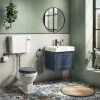 Chatsworth Wall Hung Blue Vanity with Chrome Handle & Low Level Toilet 2 Chatsworth Wall Hung Blue Vanity with Chrome Handle & Low Level Toilet -Cloakroom Suites Shop CWH560BLUCLL p